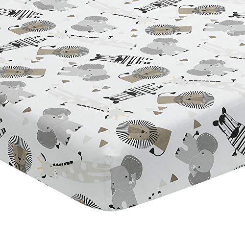 Jungle Safari Crib Bedding Set, Neutral Nursery Collection, Quilt Sheets Skirt Sleep Sack Wall Decals, 28x52in 4 Product: Lambs & Ivy Jungle Safari Gray/Tan/White Nursery 6-Piece Baby Crib Bedding Set