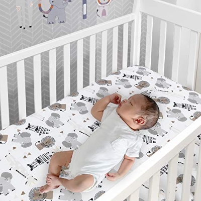 Jungle Safari Crib Bedding Set, Neutral Nursery Collection, Quilt Sheets Skirt Sleep Sack Wall Decals, 28x52in 11 Product: Lambs & Ivy Jungle Safari Gray/Tan/White Nursery 6-Piece Baby Crib Bedding Set