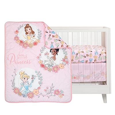 Disney Princess Crib Bedding Set, 3 Piece Comforter Fitted Sheet Skirt, Belle Tiana Cinderella, 20.5cm 11 Product: Lambs & Ivy (LAMCR) Disney Princesses Nursery Baby Crib Bedding Set, Pink, 3 Count