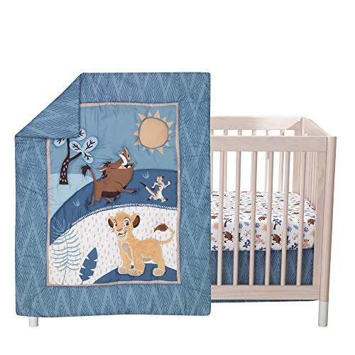 Disney Lion King Crib Bedding Set, Simba Comforter, Chevron Nursery Skirt, 3 Piece Baby Bedding Set 32.5cm 2 Product: Lambs & Ivy Lion King Adventure 3Piece Baby Crib Bedding Set, Blue