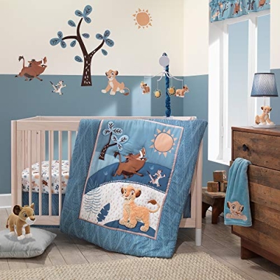 Product: Lambs & Ivy Lion King Adventure 3Piece Baby Crib Bedding Set, Blue