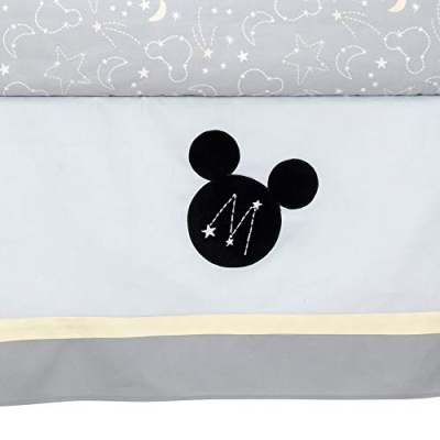 Product: Lambs & Ivy Mickey Mouse 4Piece Crib Bedding Set, Gray