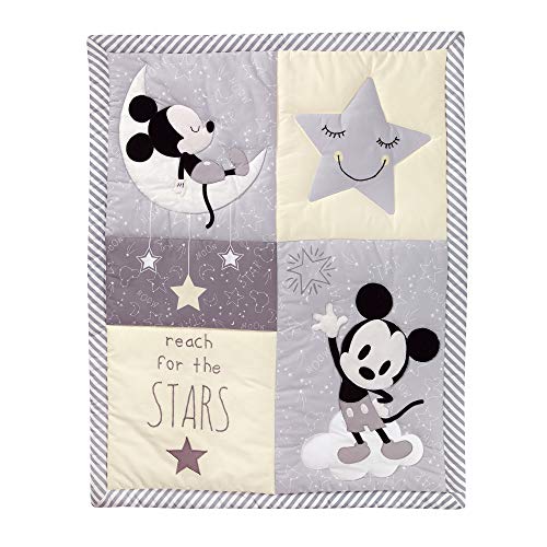 Product: Lambs & Ivy Mickey Mouse 4Piece Crib Bedding Set, Gray