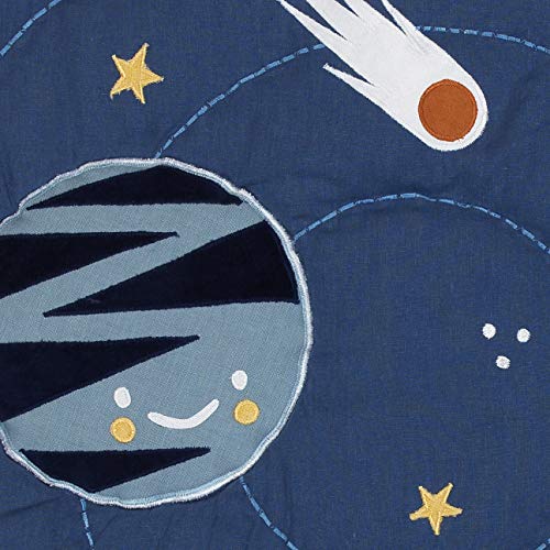 Lambs & Ivy Milky Way Space Galaxy Baby Nursery Crib Bedding Set, Blue Gray 4 Piece, 100% Cotton Sheet, Wall Decals 2 Product: Lambs & Ivy Milky Way Space Galaxy 4-Piece Baby Nursery Crib Bedding Set - Blue/Gray