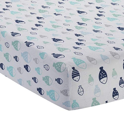 Lambs & Ivy Oceania Baby Crib Bedding Set, Blue Ocean Nautical Whale Octopus, 6 Piece Cotton Nursery 32.5cm 12 Product: Lambs & Ivy Oceania 6-Piece Baby Crib Bedding Set - Blue Ocean, Nautical, Aquatic, Whale, Octopus Theme
