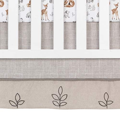 Lambs & Ivy Painted Forest 4 Piece Crib Bedding Set, Gray Beige White Woodland Nursery, 4 Piece Set 0cm 14 Product: Lambs & Ivy Painted Forest 4-Piece Crib Bedding Set - Gray, Beige, White