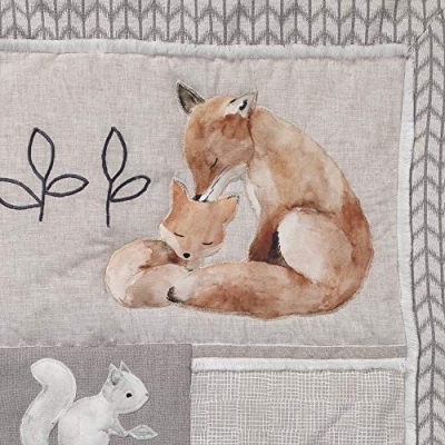 Lambs & Ivy Painted Forest 4 Piece Crib Bedding Set, Gray Beige White Woodland Nursery, 4 Piece Set 0cm 11 Product: Lambs & Ivy Painted Forest 4-Piece Crib Bedding Set - Gray, Beige, White