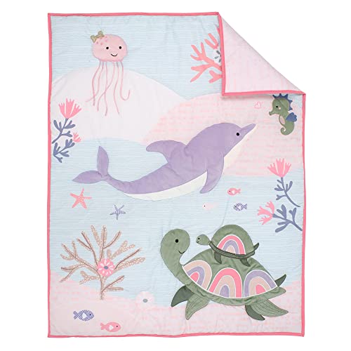 Ocean Dreams 3 Piece Crib Bedding Set, Dolphin Turtle Comforter Cotton Sheet Crib Skirt, Pastel Nursery 20.5cm 6 Product: Lambs & Ivy Sea Dreams 3-Piece Dolphin/Turtle Nautical Baby Crib Bedding Set
