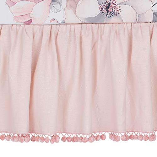 Lambs & Ivy Botanical Watercolor Floral Baby Crib Bedding Set, 4 Piece, Pink Gray, Pom Pom Skirt, Wall Stickers, 16-inch 6 Product: Lambs & Ivy Signature Botanical Baby Watercolor Floral 4-Piece Crib Bedding Set