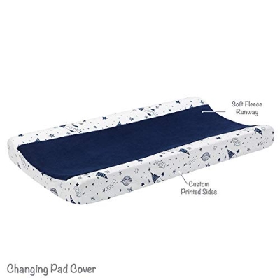 Blue Space Rocket Nursery Bedding, 5 Piece Galaxy Crib Set, Star Quilt, Fitted Sheet, Plush Rocket Toy, 32.5cm 15 Product: Lambs & Ivy Sky Rocket 5-Piece Blue Galaxy/Space Nursery Baby Crib Bedding Set