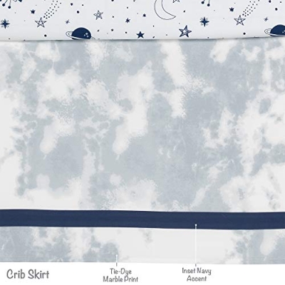 Blue Space Rocket Nursery Bedding, 5 Piece Galaxy Crib Set, Star Quilt, Fitted Sheet, Plush Rocket Toy, 32.5cm 14 Product: Lambs & Ivy Sky Rocket 5-Piece Blue Galaxy/Space Nursery Baby Crib Bedding Set