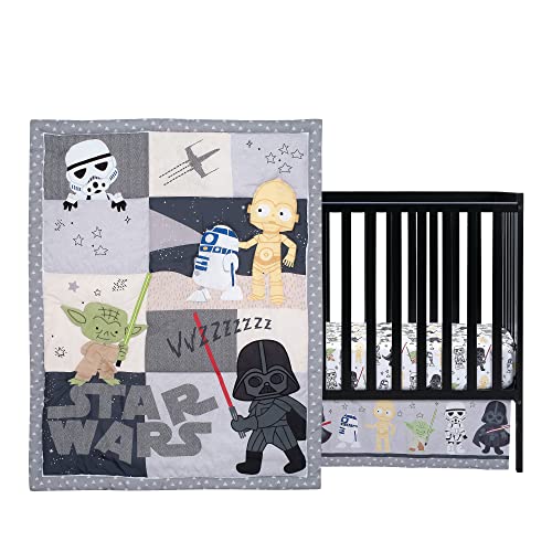 Star Wars Nursery Crib Bedding Set, 3 Piece Yoda Darth Vader Bedding, Ultra Soft Microfiber 20.5cm 1 Product: Lambs & Ivy Star Wars Classic 3-Piece Baby Crib Bedding Set - Yoda/Darth Vader