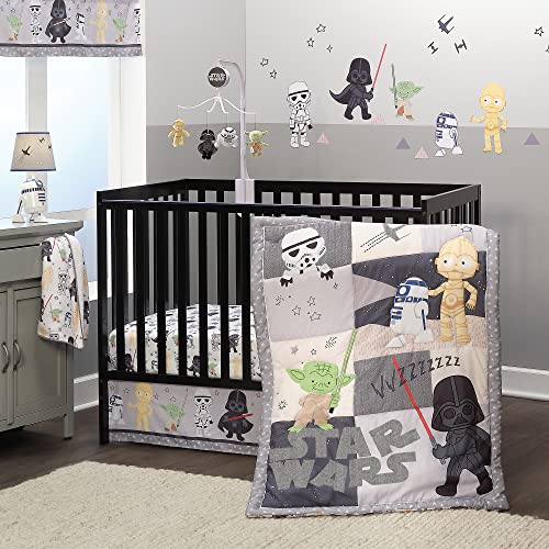 Lambs & Ivy Star Wars Classic 3-Piece Baby Crib Bedding Set - Yoda/Darth Vader - Crib Bedding Sets Product: Lambs & Ivy Star Wars Classic 3-Piece Baby Crib Bedding Set - Yoda/Darth Vader