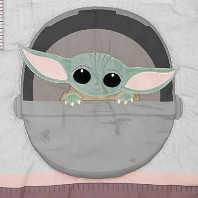 Baby Yoda Nursery Crib Bedding, Star Wars The Child 3 Piece Set, Soft Green Grey, Standard Crib Size 15 Product: Lambs & Ivy Star Wars The Child Baby Yoda Nursery 3-Piece Baby Crib Bedding Set