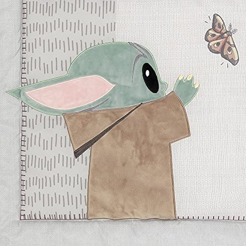 Baby Yoda Nursery Crib Bedding, Star Wars The Child 3 Piece Set, Soft Green Grey, Standard Crib Size 7 Product: Lambs & Ivy Star Wars The Child Baby Yoda Nursery 3-Piece Baby Crib Bedding Set