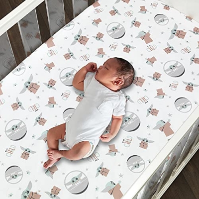Baby Yoda Nursery Crib Bedding, Star Wars The Child 3 Piece Set, Soft Green Grey, Standard Crib Size 13 Product: Lambs & Ivy Star Wars The Child Baby Yoda Nursery 3-Piece Baby Crib Bedding Set
