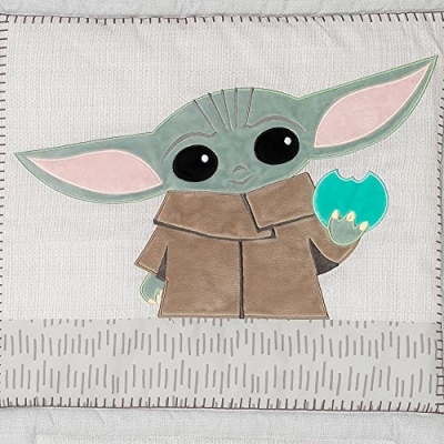 Baby Yoda Nursery Crib Bedding, Star Wars The Child 3 Piece Set, Soft Green Grey, Standard Crib Size 17 Product: Lambs & Ivy Star Wars The Child Baby Yoda Nursery 3-Piece Baby Crib Bedding Set