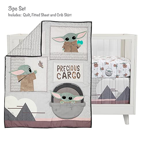 Baby Yoda Nursery Crib Bedding, Star Wars The Child 3 Piece Set, Soft Green Grey, Standard Crib Size 1 Product: Lambs & Ivy Star Wars The Child Baby Yoda Nursery 3-Piece Baby Crib Bedding Set