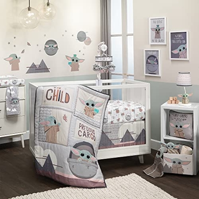 Product: Lambs & Ivy Star Wars The Child Baby Yoda Nursery 3-Piece Baby Crib Bedding Set