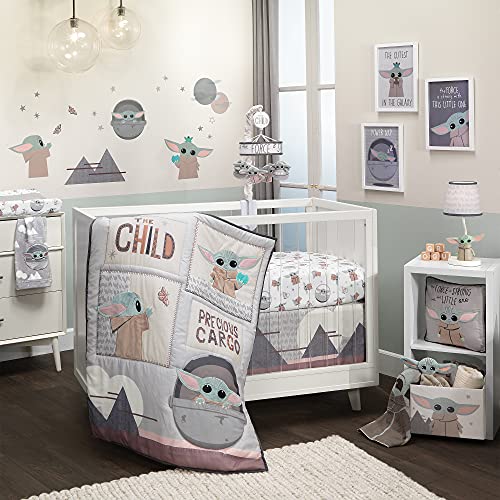 Lambs & Ivy Star Wars The Child Baby Yoda Nursery 3-Piece Baby Crib Bedding Set - Crib Bedding Sets Product: Lambs & Ivy Star Wars The Child Baby Yoda Nursery 3-Piece Baby Crib Bedding Set