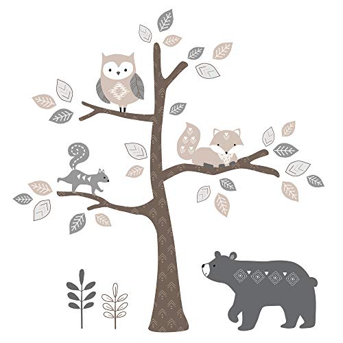 Lambs & Ivy Woodland Forest Animal 5 Piece Baby Crib Bedding Set Gray, Bear Owl Fox Squirrel Nursery 5 Piece Set, 52in 7 Product: Lambs & Ivy Woodland Forest Animal Nursery 5-Piece Baby Crib Bedding Set - Gray