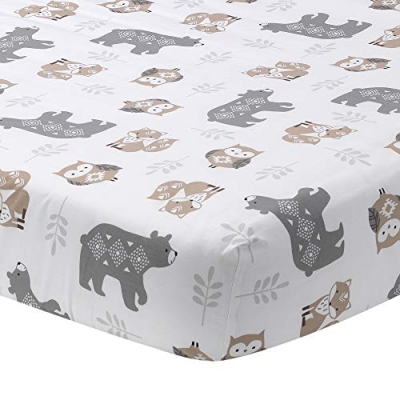 Lambs & Ivy Woodland Forest Animal 5 Piece Baby Crib Bedding Set Gray, Bear Owl Fox Squirrel Nursery 5 Piece Set, 52in 14 Product: Lambs & Ivy Woodland Forest Animal Nursery 5-Piece Baby Crib Bedding Set - Gray