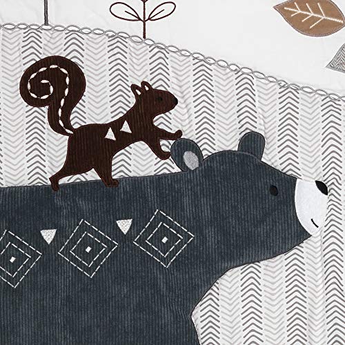 Lambs & Ivy Woodland Forest Animal 5 Piece Baby Crib Bedding Set Gray, Bear Owl Fox Squirrel Nursery 5 Piece Set, 52in 3 Product: Lambs & Ivy Woodland Forest Animal Nursery 5-Piece Baby Crib Bedding Set - Gray