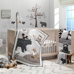 Product: Lambs & Ivy Woodland Forest Animal Nursery 5-Piece Baby Crib Bedding Set - Gray