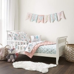 Product: Levtex Baby - Fiona Toddler Bed Set - Pink, Aqua, White - Woodland Forest Theme - 5 Piece Set Includes Reversible Quilt, Fitted Sheet, Flat Sheet, Pillow Case, Decorative Pilow