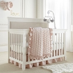 Product: Levtex Baby - Heritage Crib Bed Set - Baby Nursery Set - Blush Velvet - Rich Velvet - 4 Piece Set Includes Quilt, One Fitted Sheet, Changing Pad & Skirt/Dust Ruffle