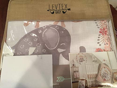 Levtex Baby Jungalo Blush Grey Animal 5 Piece Crib Bedding Set, Jungle Nursery, Baby Bedding Set 1 Product: Levtex Baby Jungalo Blush and Grey Animal Themed 5 Piece Crib Bedding Set