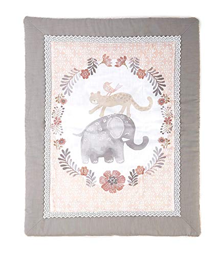 Levtex Baby Jungalo Blush Grey Animal 5 Piece Crib Bedding Set, Jungle Nursery, Baby Bedding Set 2 Product: Levtex Baby Jungalo Blush and Grey Animal Themed 5 Piece Crib Bedding Set