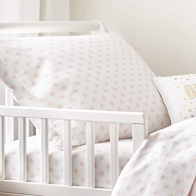 Levtex Baby Willow Pink Soft Rosette Pintuck Toddler Bed Set, 5 Piece Nursery Bedding, Girl’s Blush Bedding Set 8 Product: Levtex Baby - Willow Toddler Bed Set - Pink - Soft Rosette Pintuck - 5 Piece Set Includes Reversible Quilt, Fitted Sheet, Flat Sheet, Pillow Case, Decorative Pillow