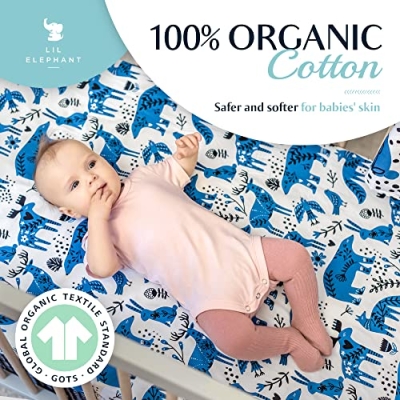Lil Elephant Woodland Crib Bedding Set, Girls Boys 100% Pure Cotton Nursery Bedding, White, 3 Piece 120cm 8 Product: Lil Elephant Woodland Crib Bedding Set for Girls & Boys Breathable, Durable, 100% Pure Cotton Animal Bedding Sheet, Skirt & Comforter (White)