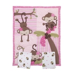 Product: Little Bedding by NoJo Little Monkeys 3 Piece Porta Crib/Mini Crib Nursery Bedding Set - Comforter, 2 Sheets