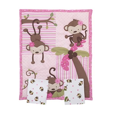 Product: Little Bedding by NoJo Little Monkeys 3 Piece Porta Crib/Mini Crib Nursery Bedding Set - Comforter, 2 Sheets
