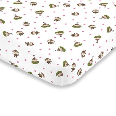 Little Bedding by NoJo Little Monkeys 3 Piece Porta Crib Mini Crib Bedding Set, Comforter 2 Sheets, 38 x 24 in 7 Product: Little Bedding by NoJo Little Monkeys 3 Piece Porta Crib/Mini Crib Nursery Bedding Set - Comforter, 2 Sheets