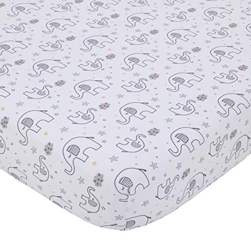 NoJo Dream Big Little Elephant Crib Bedding Set, Grey White Gold, Comforter Fitted Sheet Dust Ruffle, 34x43in 2 Product: Little Love by NoJo Dream Big Little Elephant Grey, White and Gold 3 Piece Crib Bedding Set - Comforter, Fitted Crib Sheet, Dust Ruffle