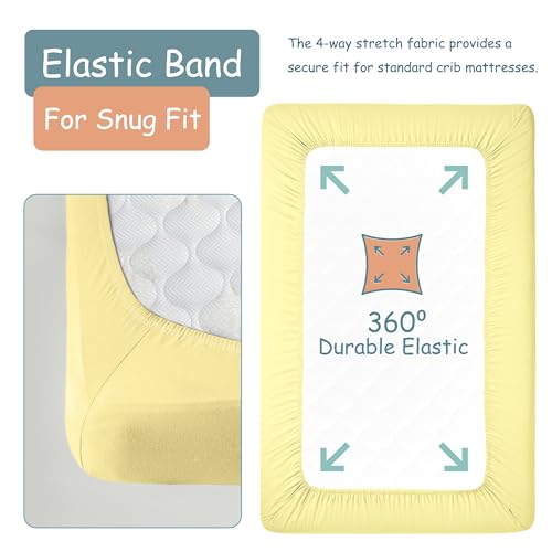 Jersey Knit Crib Sheets, Little Peaches 2 Pack, Heart Print Vanilla, Soft Stretch Fitted Nursery Bedding, 28 x 52 x 9 in 3 Product: Little Peaches Baby Sheets for Crib - Super Soft & Breathable Toddler Sheets, Portable Crib Sheets for Boys & Girls, 4 Way Stretch Knitted Fitted Crib Sheet, Baby Bedding, 2 Pack - Heart & Vanilla