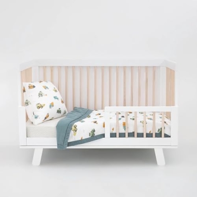 Product: Little Unicorn Toddler Bedding 3-Piece Set | Super Soft & Breathable Muslin Fabric | for Convertible Cribs & Toddler Beds (Work Trucks)