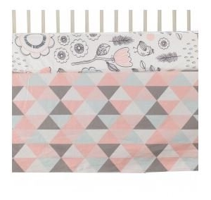 Lolli Living Sparrow 4 Piece Baby Crib Bedding Set, Pink Navy Blue Quilt 2 Fitted Sheets Bed Skirt, 0cm 11 Product: Lolli Living 4-Piece Baby Bedding Crib Set with Sparrow Pattern. Complete Set with Quilt, 2 Fitted Sheets, and Bed Skirt.