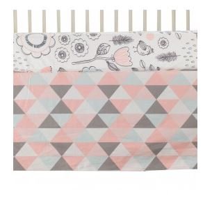 Lolli Living Sparrow 4 Piece Baby Crib Bedding Set, Pink Navy Blue Quilt 2 Fitted Sheets Bed Skirt, 0cm 4 Product: Lolli Living 4-Piece Baby Bedding Crib Set with Sparrow Pattern. Complete Set with Quilt, 2 Fitted Sheets, and Bed Skirt.