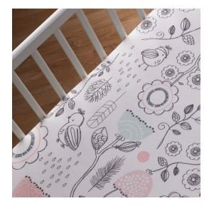 Lolli Living Sparrow 4 Piece Baby Crib Bedding Set, Pink Navy Blue Quilt 2 Fitted Sheets Bed Skirt, 0cm 2 Product: Lolli Living 4-Piece Baby Bedding Crib Set with Sparrow Pattern. Complete Set with Quilt, 2 Fitted Sheets, and Bed Skirt.