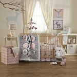 Product: Lolli Living 4-Piece Baby Bedding Crib Set with Sparrow Pattern. Complete Set with Quilt, 2 Fitted Sheets, and Bed Skirt.