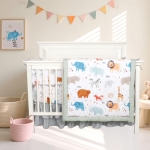 Product: Man Fai Sky 4-Piece Crib Bedding Set for Girls Boys, Soft Bedding Set with Crib Liner, Comfort, Crib Skrit, Sheet, Infant & Toddler Nursery Bed Set, Animals