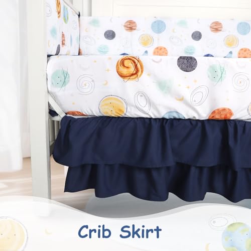 Product: Man Fai Sky 4-Piece Crib Bedding Set for Girls Boys, Soft Bedding Set with Crib Liner, Comfort, Crib Skrit, Sheet, Infant & Toddler Nursery Bed Set, Planets