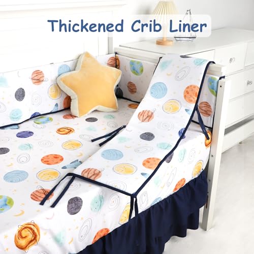 Product: Man Fai Sky 4-Piece Crib Bedding Set for Girls Boys, Soft Bedding Set with Crib Liner, Comfort, Crib Skrit, Sheet, Infant & Toddler Nursery Bed Set, Planets