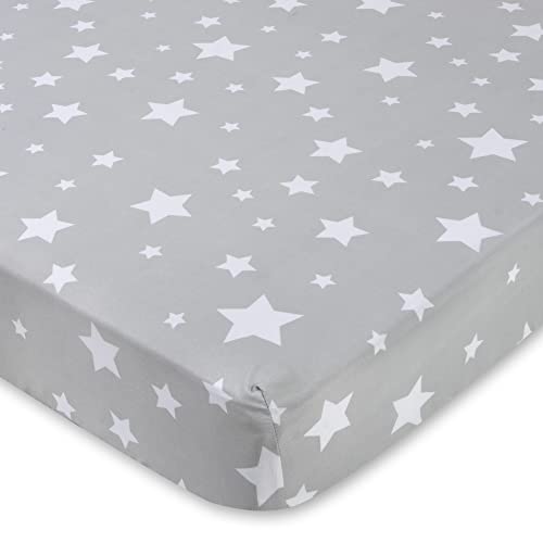 Moon and Stars Crib Sheets Bedding Set, Boho Celestial Baby Nursery, Gender Neutral, 52x28 2 Product: Moon and Stars Crib Sheets Bedding Set for Boys, Girls | Gender Neutral Crib Bedding Set Boho