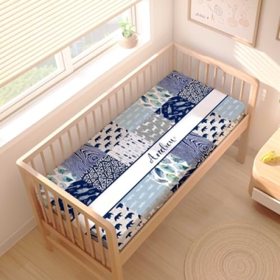 Personalized Woodland Deer Bear Baby Crib Bedding Set, Custom Name Nursery Set, 3 Piece Soft Blanket Fitted Sheet Pillowcase, 32.5cm 8 Product: Munific Personalized Baby Crib Bedding Set – 3 Piece Woodland Deer Bear Nursery Set with Custom Name, Soft Blanket, Fitted Crib Sheet & Pillowcase for Newborn, Infant Boys Girls Gift