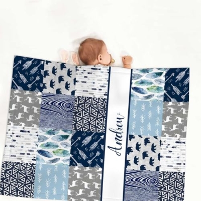 Personalized Woodland Deer Bear Baby Crib Bedding Set, Custom Name Nursery Set, 3 Piece Soft Blanket Fitted Sheet Pillowcase, 32.5cm 7 Product: Munific Personalized Baby Crib Bedding Set – 3 Piece Woodland Deer Bear Nursery Set with Custom Name, Soft Blanket, Fitted Crib Sheet & Pillowcase for Newborn, Infant Boys Girls Gift